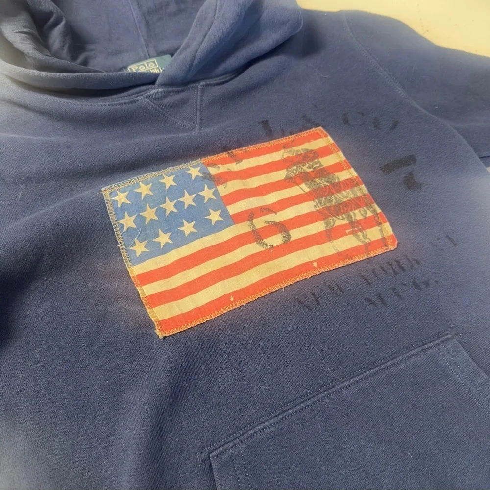Polo Ralph Lauren American Flag Hoodie Hooded Sweatshirt 4th of July Team USA  7